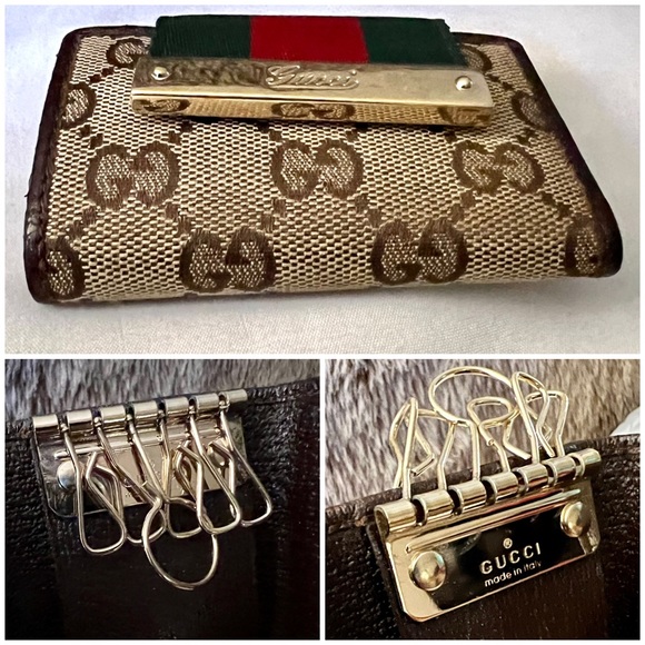 đź‘‘âś…PRICE FIRMâś… AUTHENTIC Gucci Web 6 Key Holder - Picture 12 of 17